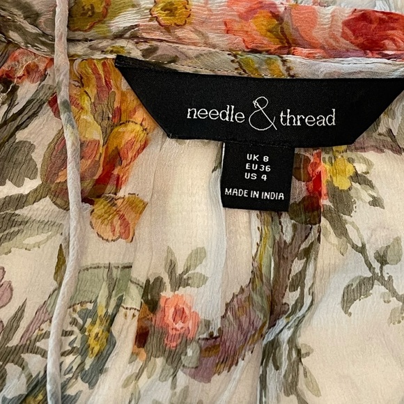 Needle & Thread Floral Print Ruffle Blouse Size:4 - Picture 8 of 12